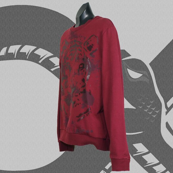 Versace Jeans Crewneck Sweatshirt Authentic Tiger Graphic Men's Medium Red - Picture 2 of 8